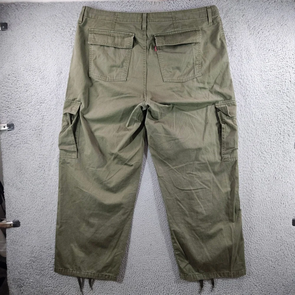 Levis 94 Baggy Cargo Pants Mens 38x30 Olive Green Cotton Utility Y2K